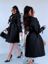 Extended trench coat "Spring season 6180" - black